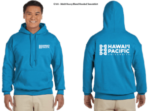 HPU Hooded Sweatshirt Sapphire white logo